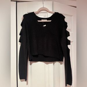 NWT Black Cutout Sweater
